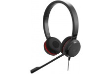 Jabra Evolve 30 MS Casque Stereo - Casque certifié Microsoft VoIP Softphone avec annulation passive du bruit - Câble USB avec co