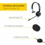 Jabra Evolve 30 UC Mono Casque - Casque Unified Communications pour VoIP Softphone avec annulation passive du bruit - Câble USB 