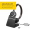 Jabra Evolve 65 Casque Audio Stereo Sans Fil - Ecouteurs Unified Communications avec Batterie Longue Durée avec Support de Charg