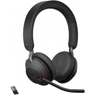 Jabra Evolve2 65 Casque PC Sans Fil - Casque Audio Anti-Bruit Certifié Microsoft Teams avec Batterie Longue Durée - Adaptateur B