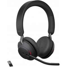 Jabra Evolve2 65 Casque PC Sans Fil - Casque Audio Anti-Bruit Certifié Microsoft Teams avec Batterie Longue Durée - Adaptateur B