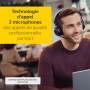 Jabra Evolve2 65 Casque PC Sans Fil - Casque Audio Certifié UC avec Annulation du Bruit et Batterie Longue Durée - Adaptateur Bl