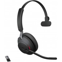 Jabra Evolve2 65 Casque PC Sans Fil - Casque Certifié Microsoft Teams Mono Ecouteur avec Batterie Longue Durée - Adaptateur Blue