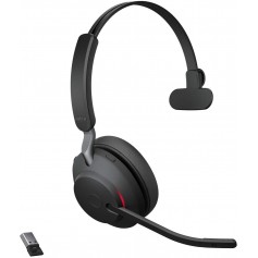 Jabra Evolve2 65 Casque PC sans Fil - Casque Mono Ecouteurs Certifié UC avec Annulation du Bruit et Batterie Longue Durée - Adap