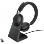 Jabra Evolve2 65 Casque PC Sans Fil avec Station de Charge - Casque Audio Certifié Microsoft Teams avec Batterie Longue Durée - 