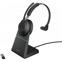 Jabra Evolve2 65 Casque PC sans Fil avec Station de Charge - Casque Mono Certifié UC Anti-bruit avec Batterie Longue Durée - Ada