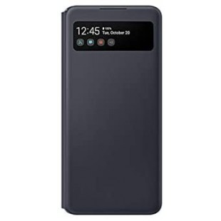 Samsung S View Wallet EF-EA426P Etui de Protection Antichoc avec fenêtre de visualisation intégrée pour Galaxy A42 5G Noir