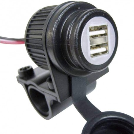 Albrecht Double prise USB pour moto Prise USB