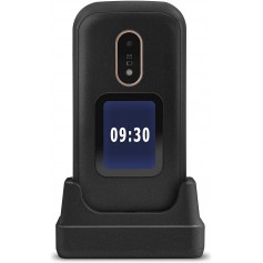 Doro 6060 Téléphone Portable 2G Dual SIM à Clapet Débloqué pour Seniors avec Affichage Externe, Grandes Touches, Touche d'Assist