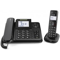 Doro Comfort 4005 Téléphone Filaire + Téléphone DECT Sans Fil pour Seniors avec Répondeur (Noir) [Version Française]