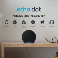 Amazon Echo Dot (4e génération), Enceinte connectée avec Alexa, Anthracite