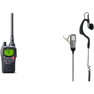 Albrecht Talkie-Walkie G9 Pro Noir, C1385 & MA 21-L Kit Micro/oreillette avec Fonction Vox/PTT pour Talkie Walkie