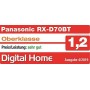 Panasonic Radio tout en un RX-D70BTEG-K I Radio FM/DAB/DAB+ Bluetooth Lecteur CD Aux-in USB Horloge Fonctionne sur secteur ou pi