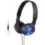Sony NWE394L.CEW 8 Go Walkman Lecteur MP3 avec Radio FM - Bleu & MDR-ZX310APL Casque Pliable avec Microphone - Bleu