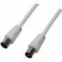 LogiLink CA1061 Câble antenne mâle/femelle 2,5 m Blanc