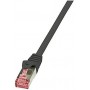 LOGILINK Lot de 10 Câbles Patch, Cat. 6, S/FTP, 0,25 m, noir