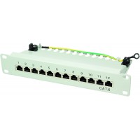 LogiLink Panneau de brassage 12 ports Cat6 RJ45 25,4 cm (10") Blindage intégral Gris (Import Allemagne)