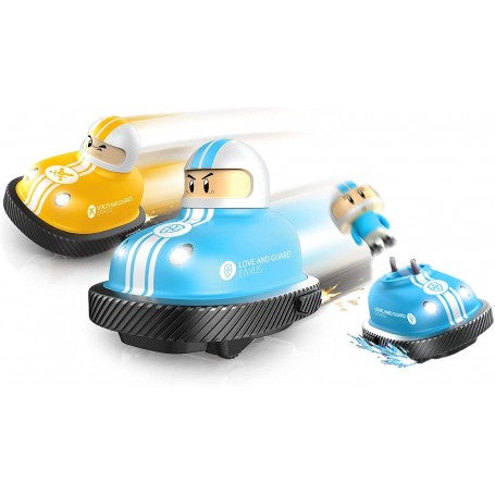 EAXUS ® Lot de 2 super bumper Car - Pour 2 joueurs, bleu et jaune