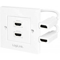 LogiLink AH0015 Adaptateur douille HDMI 2 ports Blanc
