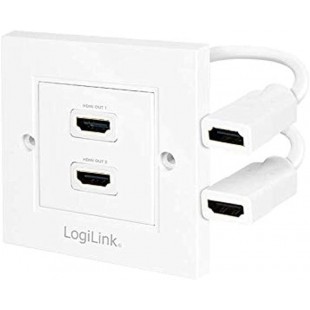 LogiLink AH0015 Adaptateur douille HDMI 2 ports Blanc