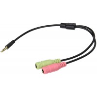 LogiLink CA0021 Adaptateur acoustique stéréo Mâle/Femelle 0,15 m Jack 3,5 mm Multicolore