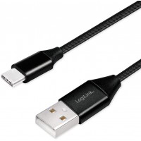 LogiLink Câble de connexion USB 2.0 - USB (type A) vers USB (type C) - Noir - 0,3 m