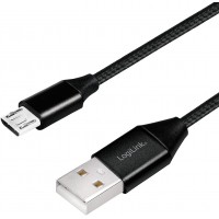 LogiLink Câble de Connexion USB 2.0 Type A vers Micro-USB Noir 1 m