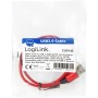 LogiLink Câble de Connexion USB 2.0 Type A vers USB (Type C) coudé à 90° Rouge 0,3 m