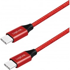 LogiLink Câble de Connexion USB 2.0 Type C vers USB (Type C) Rouge 1 m