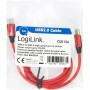 LogiLink Câble de Connexion USB 2.0 Type C vers USB (Type C) Rouge 1 m