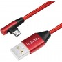 LogiLink Câble USB 2.0 Type A vers Micro-USB coudé à 90° Rouge 1 m