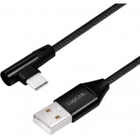 LogiLink Câble USB 2.0 type A vers USB (type C) coudé à 90° Noir 0,3 m
