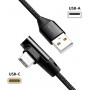 LogiLink Câble USB 2.0 type A vers USB (type C) coudé à 90° Noir 0,3 m