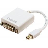 LogiLink CV0037 Adaptateur Mini DisplayPort vers DVI Mâle/Femelle Blanc