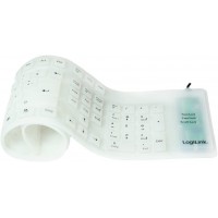 LogiLink Flexible Silikon-Tastatur, kabelgebunden, weiss