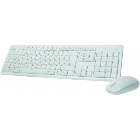 LogiLink ID0104W Clavier + Souris sans fil avec 3 Boutons 2,4 GHz Blanc
