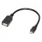 Lot de 3 : LogiLink 3 Câbles de connexion fiche mâle micro USB fiche femelle USB OTG 0,20 m Noir