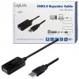 LogiLink UA0143 Câble USB 2.0 avec répéteur 10 m Noir