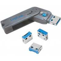 LogiLink USB Port bloqueur de Château 1x Schlüssel, 4X Schlösser Gris