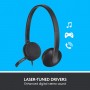 Logitech H340 Casque Filaire, Ecouteurs Stéréo avec Micro Rotatif Anti-Parasites, USB, PC/Mac/Portable/Chromebook - Noir