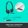 Logitech H340 Casque Filaire, Ecouteurs Stéréo avec Micro Rotatif Anti-Parasites, USB, PC/Mac/Portable/Chromebook - Noir