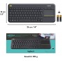 Logitech K400 Plus Clavier sans Fil, Clavier Allemand QWERTZ - Noir