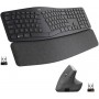 Logitech, ERGO K860 et MX Vertical, Ensemble clavier et souris sans fil ergonomiques, rechargeable, Bluetooth ou USB, soutien du