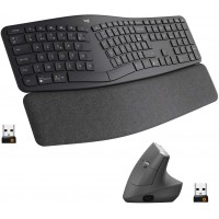 Logitech, ERGO K860 et MX Vertical, Ensemble clavier et souris sans fil ergonomiques, rechargeable, Bluetooth ou USB, soutien du