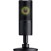 Razer Seiren Emote - Microphone à Condensateur USB pour la Diffusion en Continu avec Affichage Emoticône (Ecran LED 8 bits, Réac