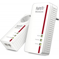 AVM Fritz Powerline 1260E/1220E WLAN Set (point d'accès WLAN, idéal pour le streaming multimédia ou les connexions NAS, 1200 Mbi