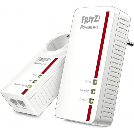 AVM Fritz Powerline 1260E/1220E WLAN Set (point d'accès WLAN, idéal pour le streaming multimédia ou les connexions NAS, 1200 Mbi