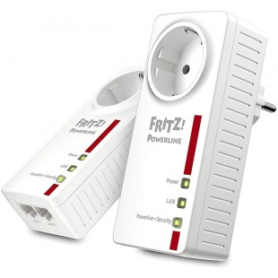 AVM Fritz. Powerline 1220e Set (1200 Mbit/s, 2 x Gigabit LAN Adaptateur, idéal pour Les Applications NAS et HD en Streaming chac