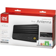 Antenne TV Intérieur One For All - Réception des signaux TNT et analogiques dans un rayon de 25 km - Ultra HD 4K 1080P - Design 