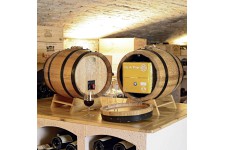 Tonnelet à vin EN CHENE VERITABLE, Fût pour BAG INBOX (CUBI de vin) Capacité 10 Litres (accepte CUBI de 5 litres) FAIT EN FRANCE